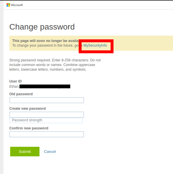 An image showcasing the old password reset flow.